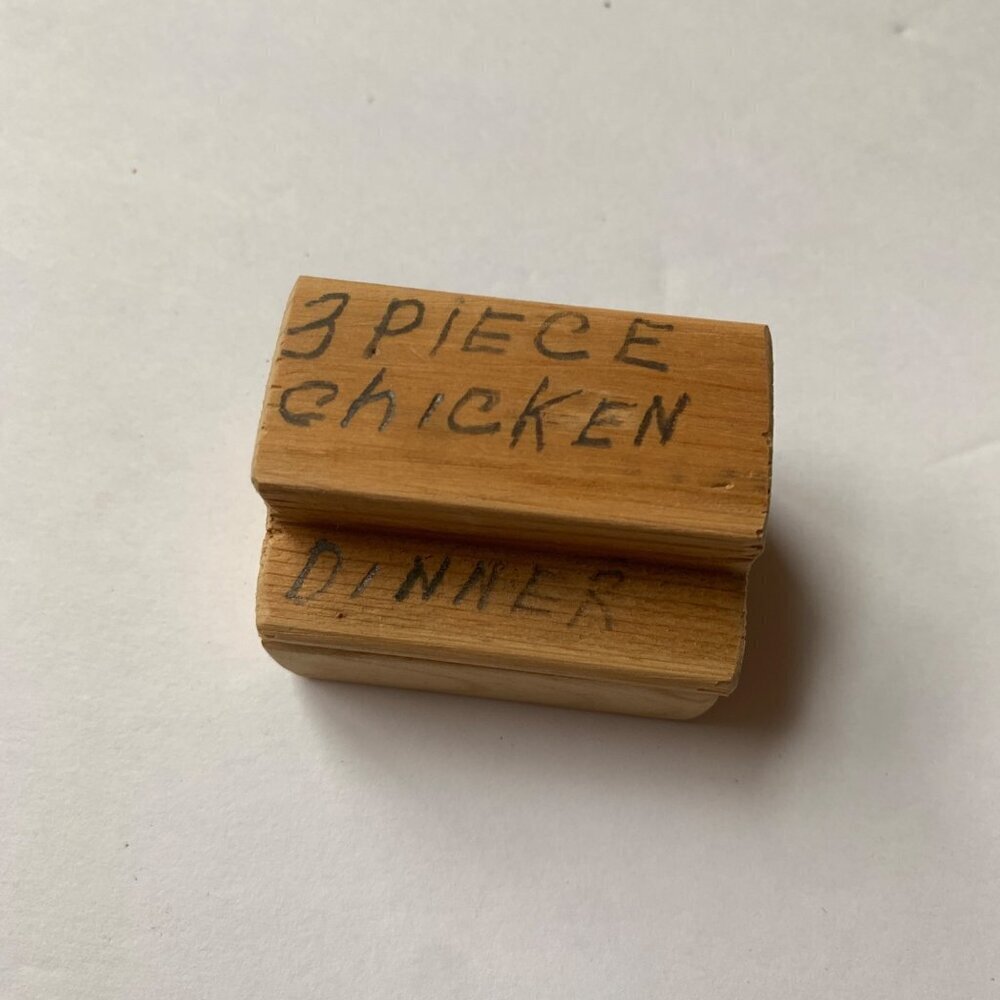Vintage Gag Gift 3 Piece Chicken Dinner Wooden